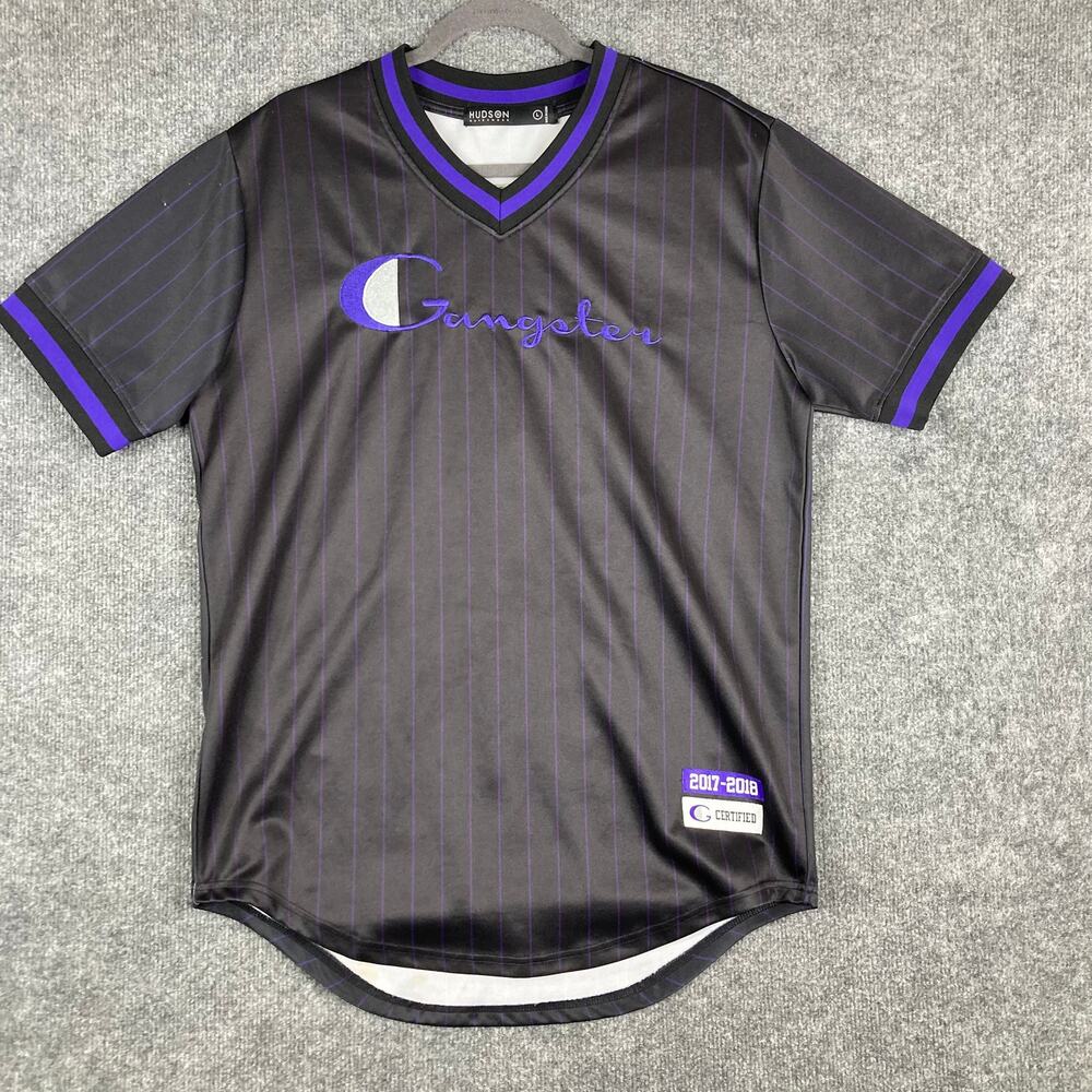 Hudson Outerwear Jersey Mens L Gangster 2017-18 Black Purple Streetwear Shirt